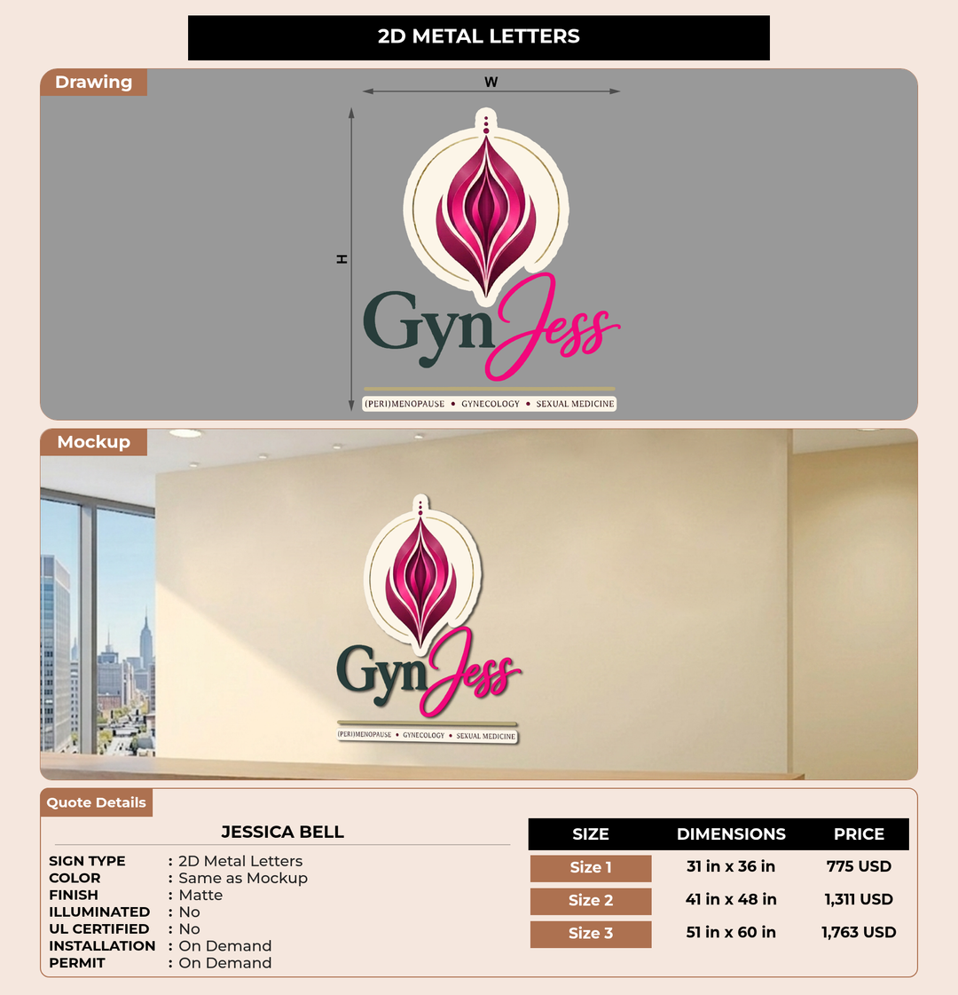 CUSTOM MOCKUP SIGN FOR Jessica Bell