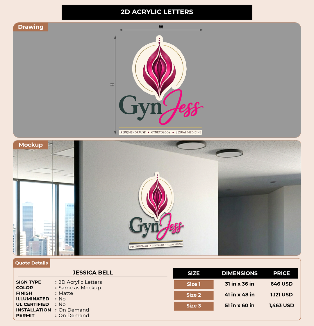 CUSTOM MOCKUP SIGN FOR Jessica Bell