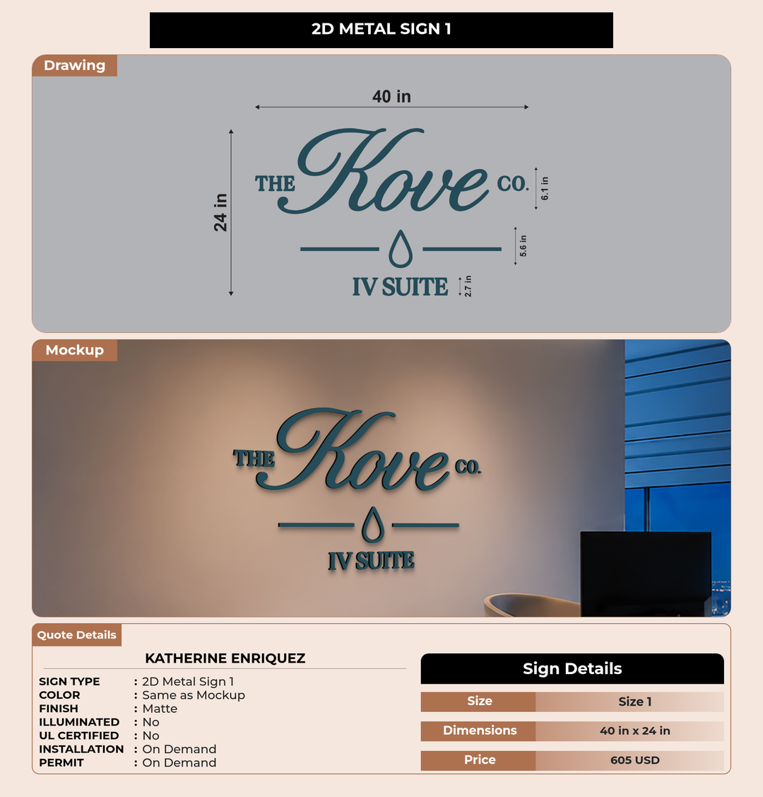 CUSTOM MOCKUP SIGN FOR Katherine Enriquez