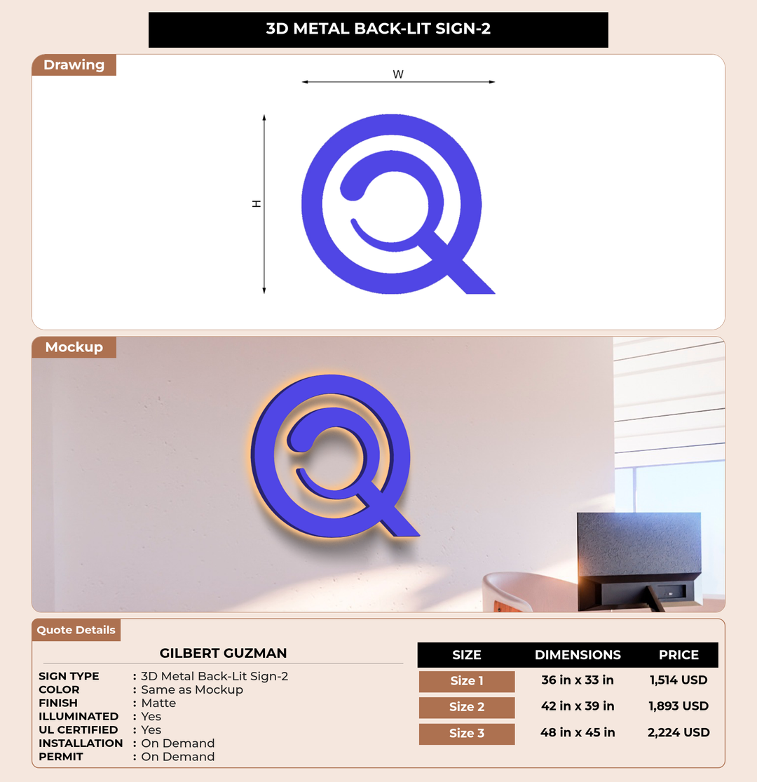 CUSTOM MOCKUP SIGN FOR Gilbert Guzman
