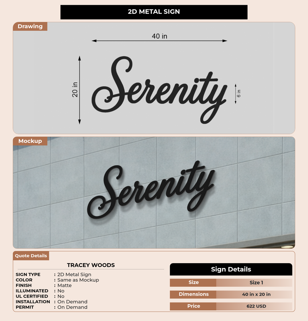 CUSTOM MOCKUP SIGN FOR Tracey Woods