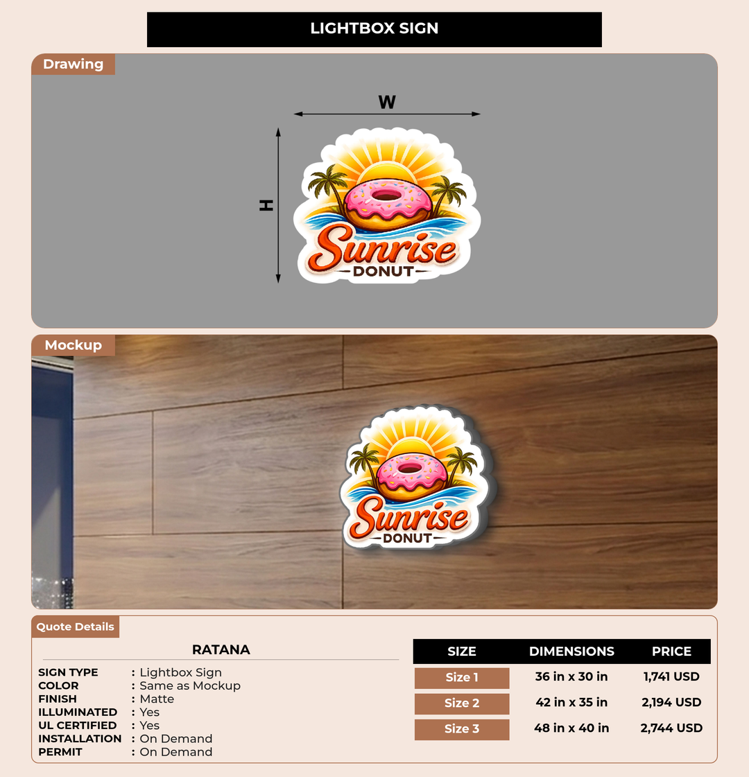 CUSTOM MOCKUP SIGN FOR Ratana