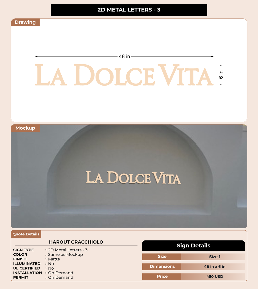 CUSTOM MOCKUP SIGN FOR Harout Cracchiolo