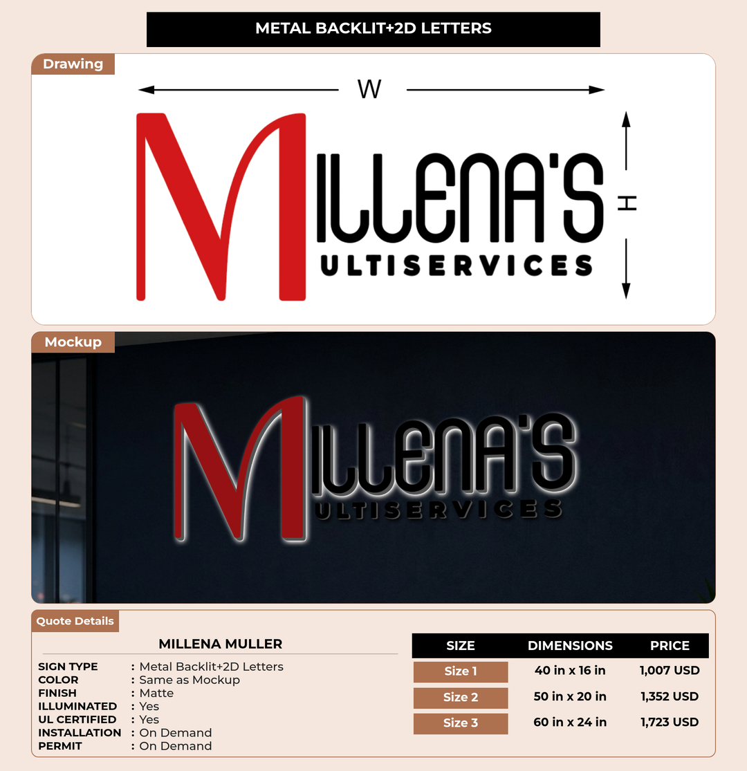 CUSTOM MOCKUP SIGN FOR Millena Muller