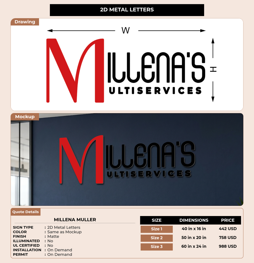 CUSTOM MOCKUP SIGN FOR Millena Muller