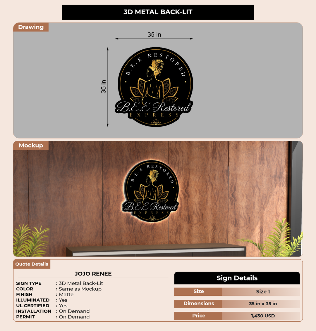 CUSTOM MOCKUP SIGN FOR JoJo Renee