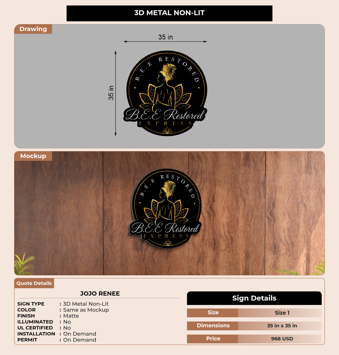 CUSTOM MOCKUP SIGN FOR JoJo Renee