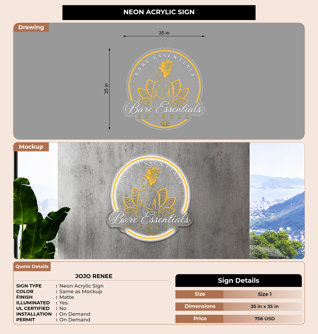 CUSTOM MOCKUP SIGN FOR JoJo Renee