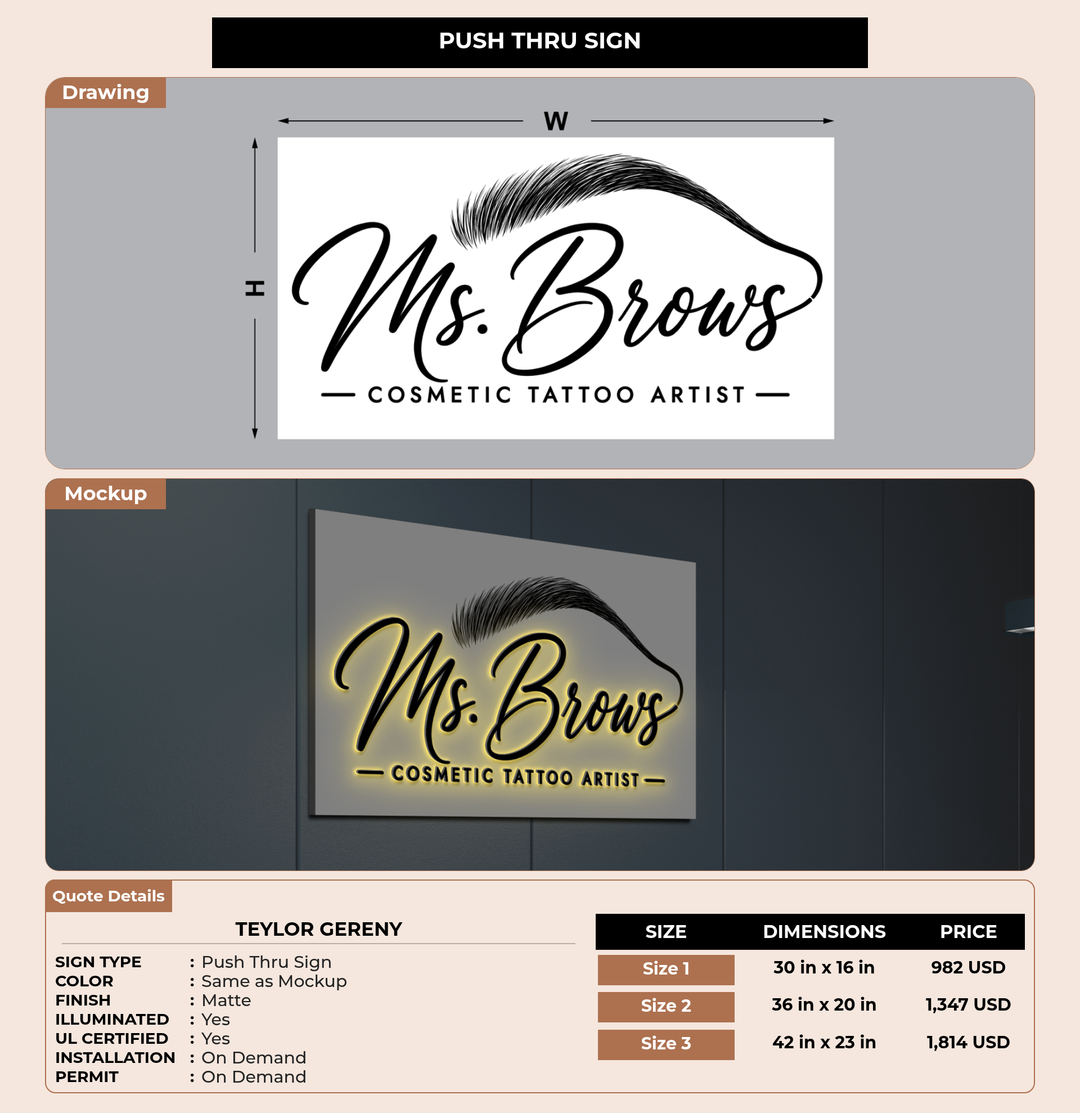 CUSTOM MOCKUP SIGN FOR Teylor Gereny
