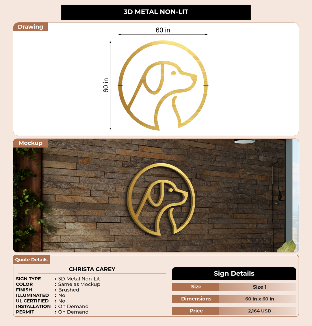 CUSTOM MOCKUP SIGN FOR Christa Carey