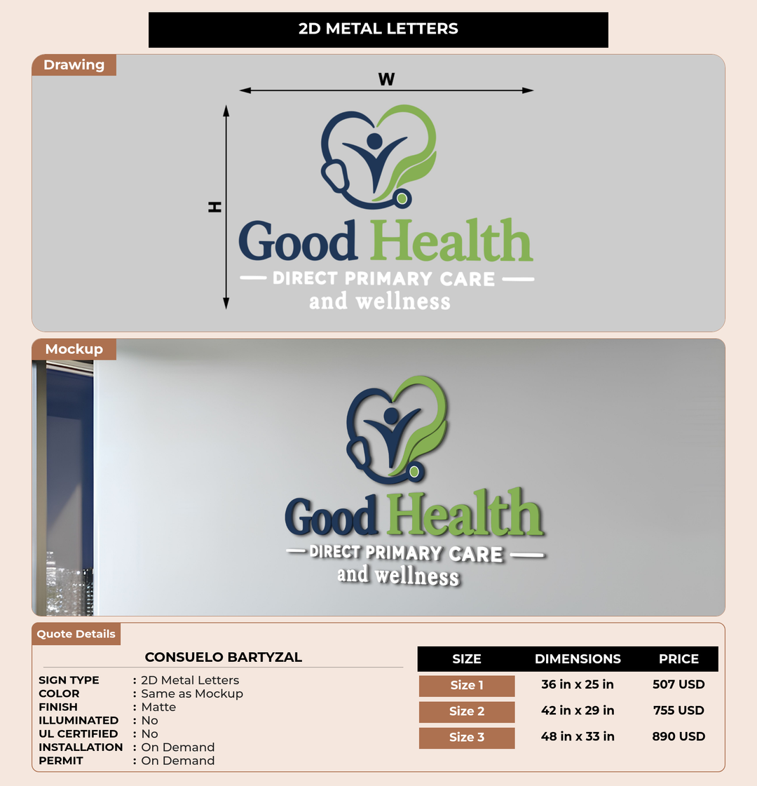 CUSTOM MOCKUP SIGN FOR Consuelo Bartyzal