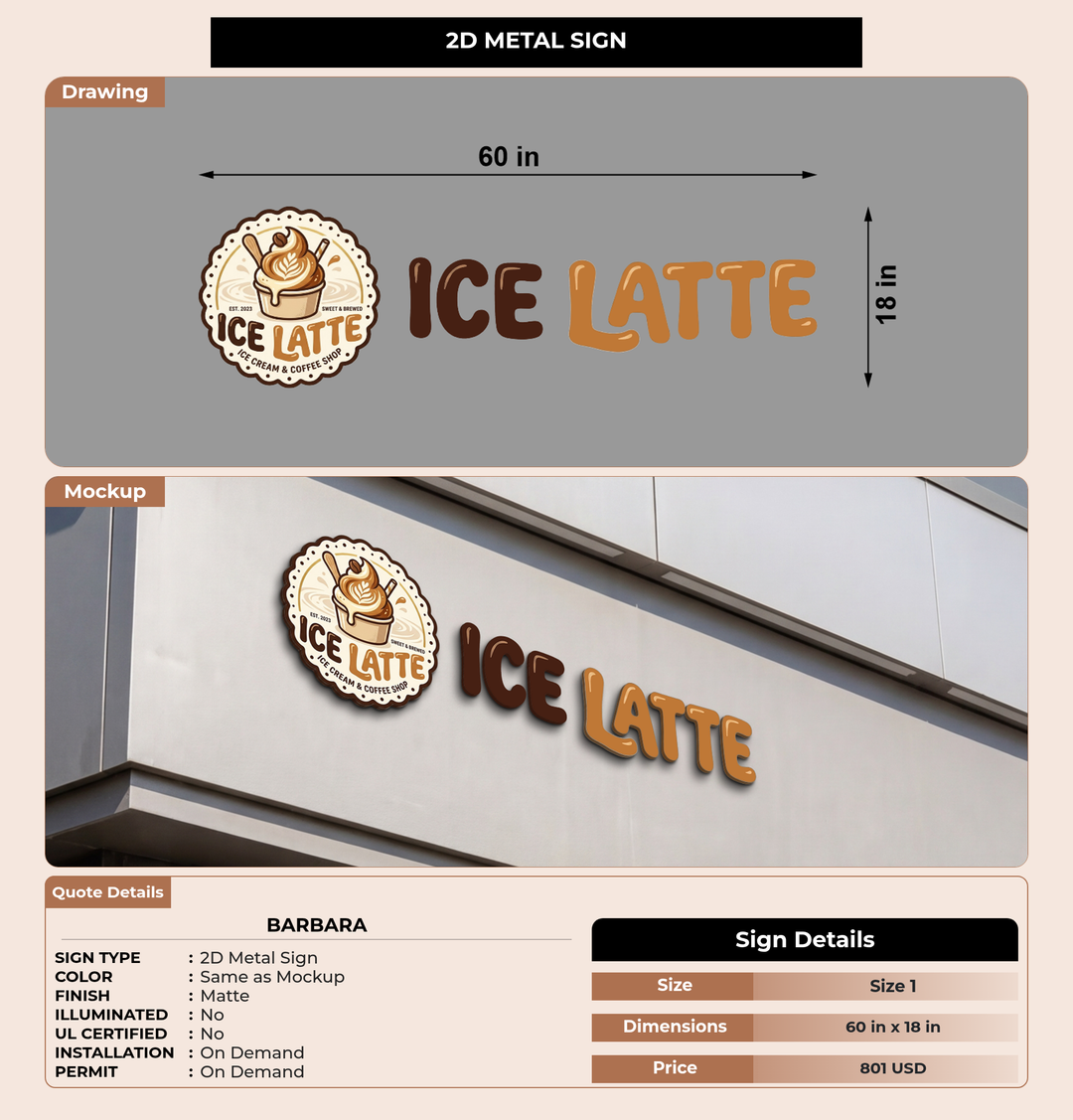 CUSTOM MOCKUP SIGN FOR Barbara
