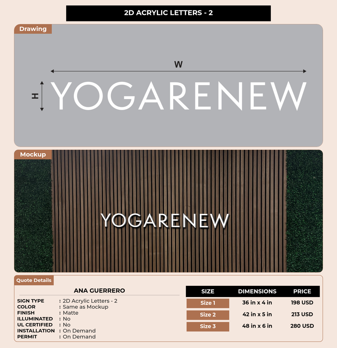 CUSTOM MOCKUP SIGN FOR Ana Guerrero