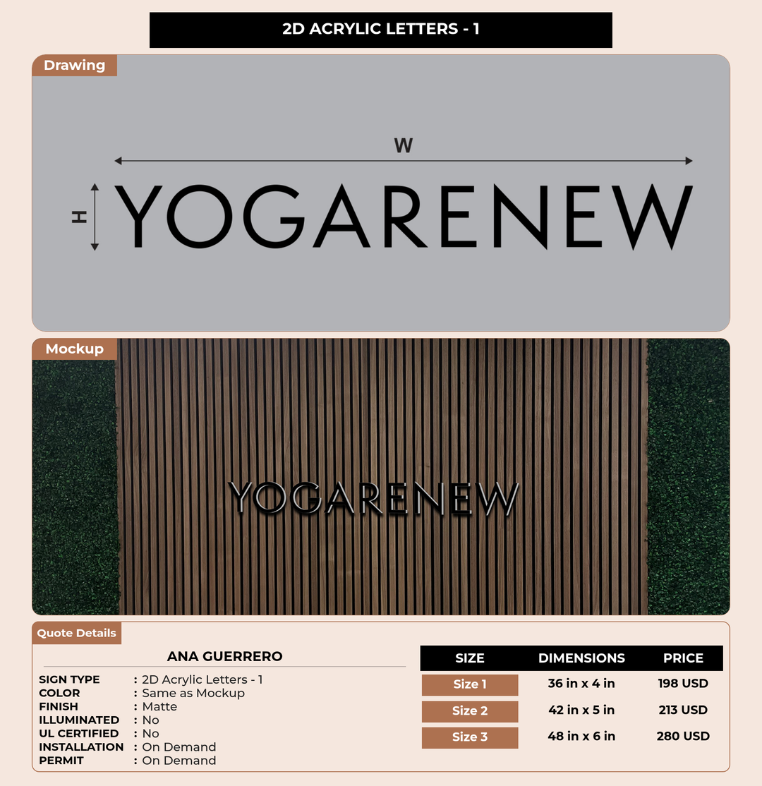 CUSTOM MOCKUP SIGN FOR Ana Guerrero