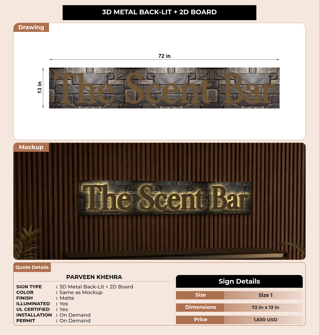 CUSTOM MOCKUP SIGN FOR Parveen Khehra