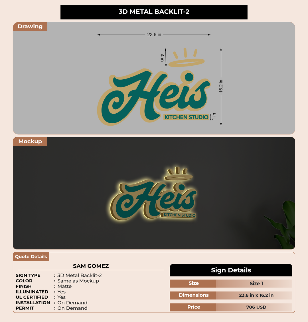 CUSTOM MOCKUP SIGN FOR Sam Gomez