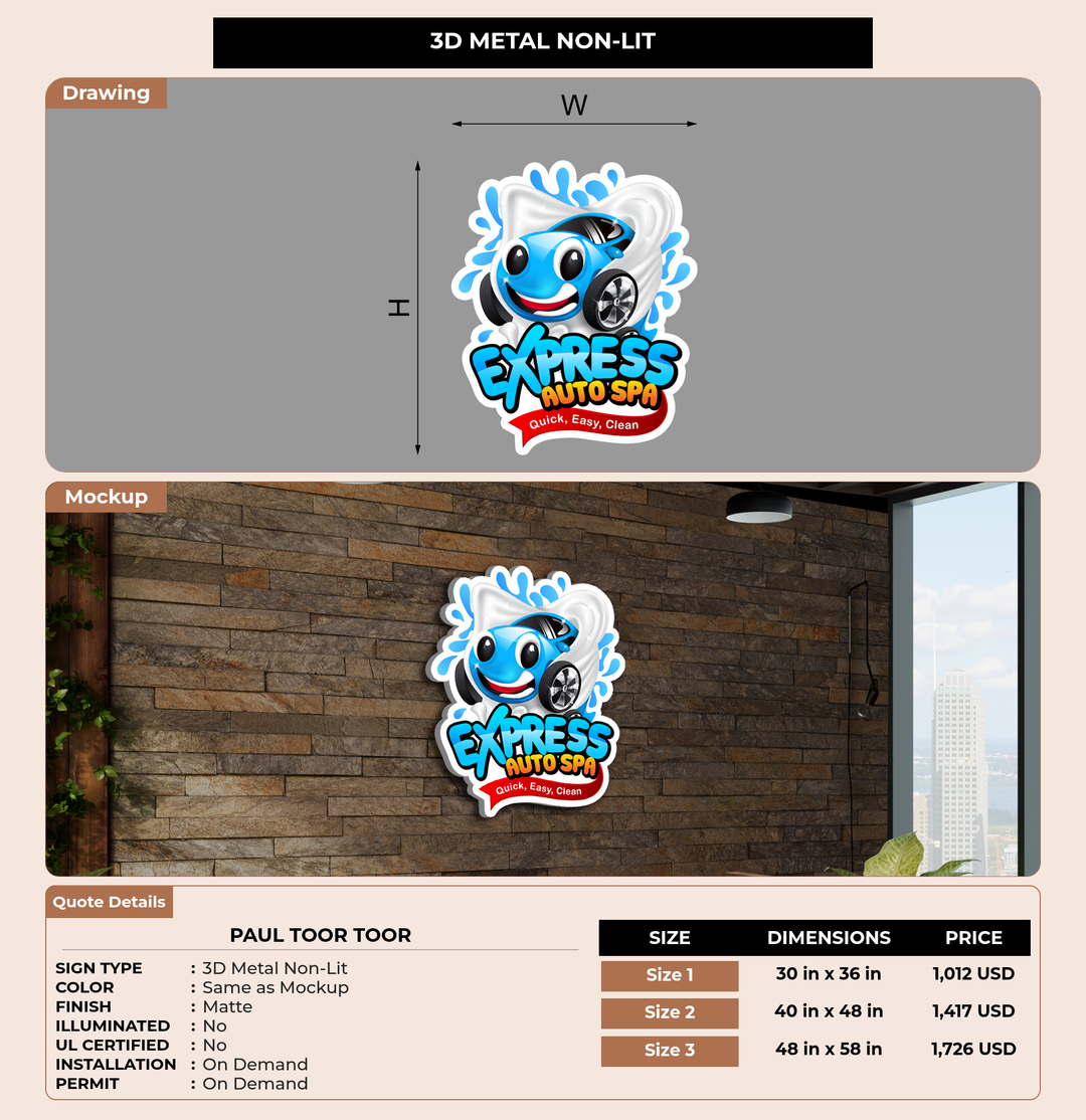CUSTOM MOCKUP SIGN FOR Paul Toor Toor