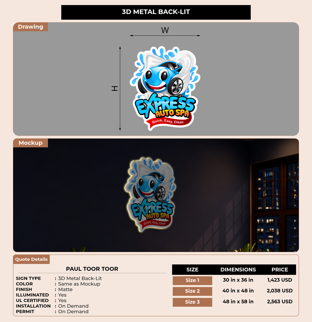 CUSTOM MOCKUP SIGN FOR Paul Toor Toor