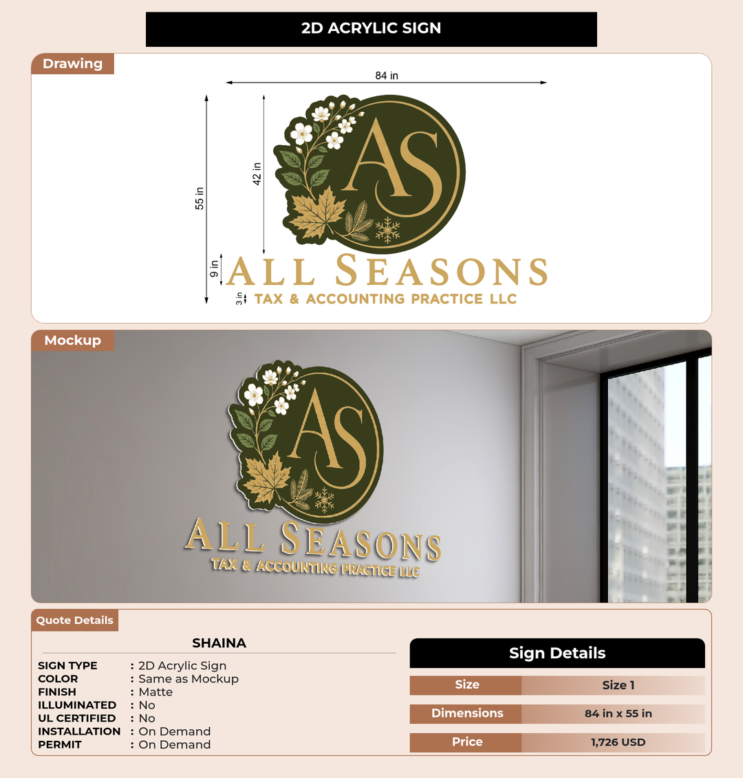 CUSTOM MOCKUP SIGN FOR Shaina