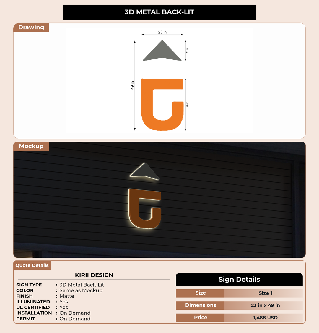 CUSTOM MOCKUP SIGN FOR Kirii Design