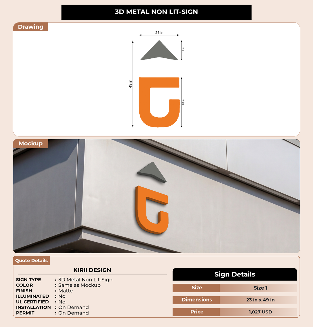 CUSTOM MOCKUP SIGN FOR Kirii Design