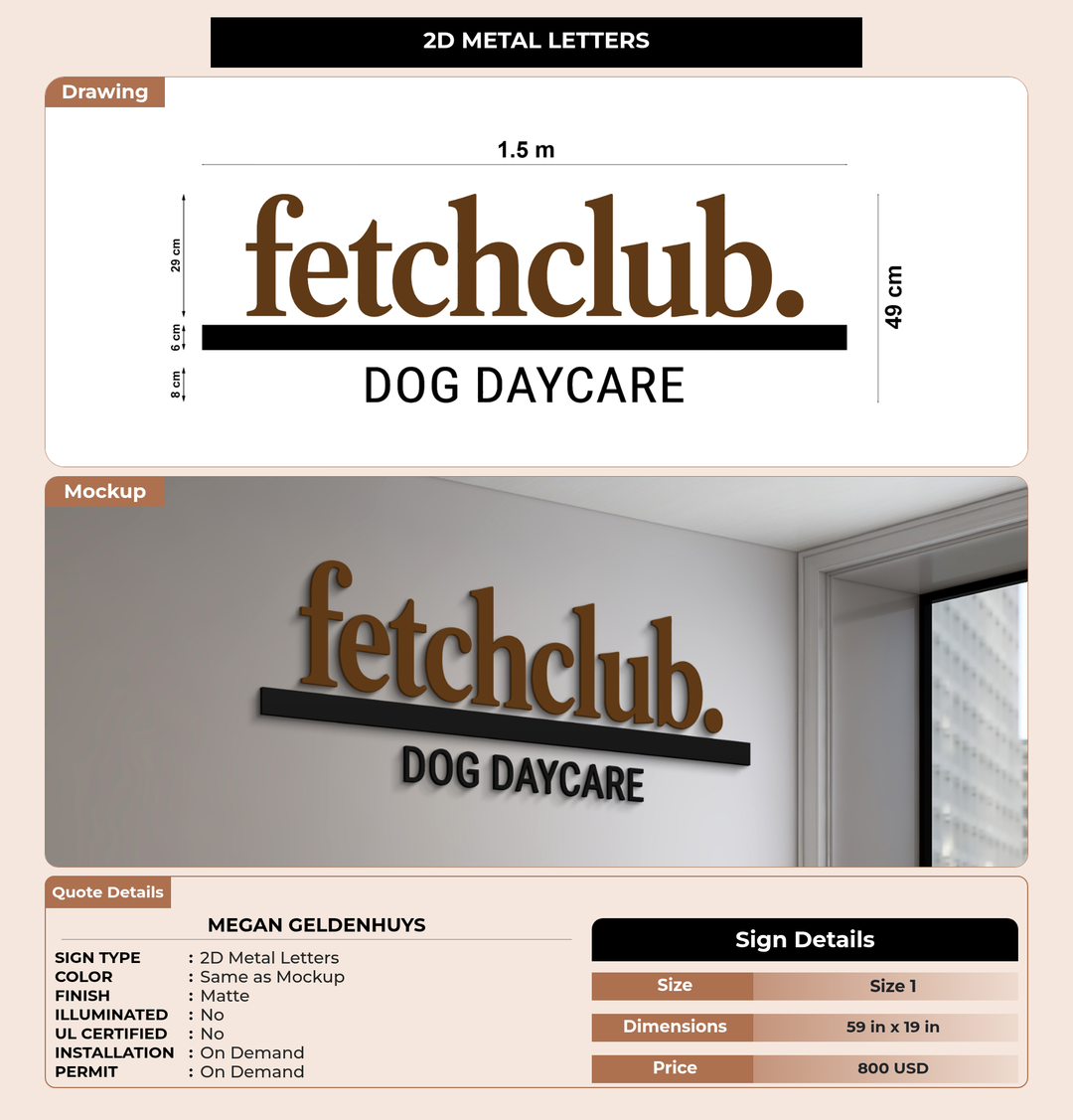CUSTOM MOCKUP SIGN FOR Megan Geldenhuys