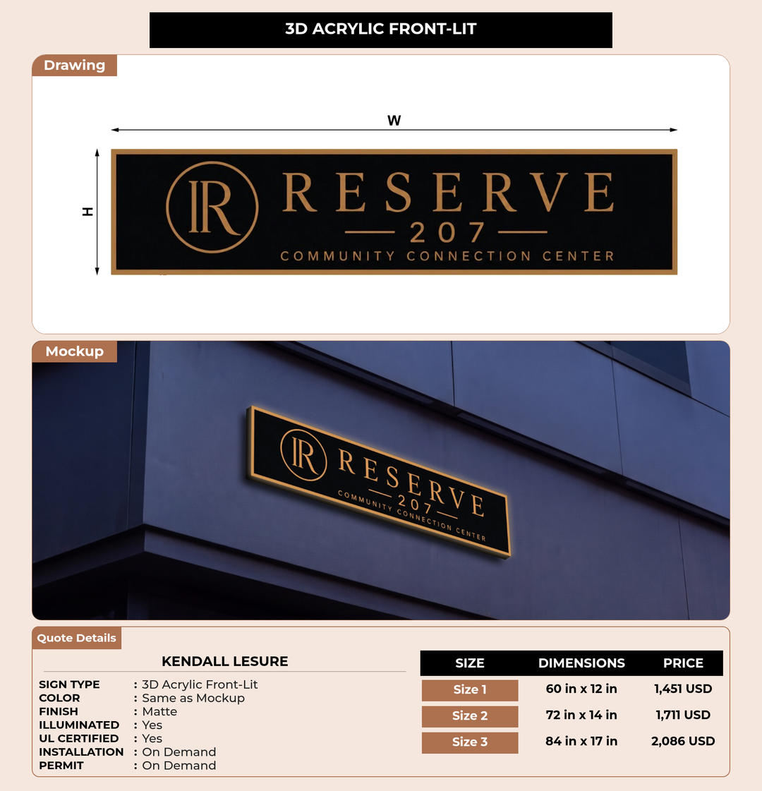 CUSTOM MOCKUP SIGN FOR Kendall LeSure