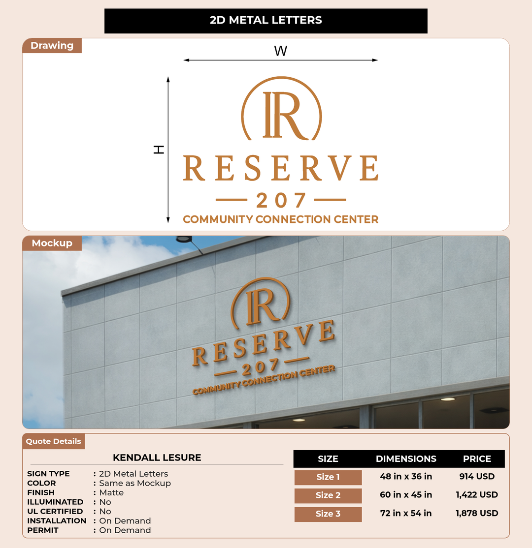 CUSTOM MOCKUP SIGN FOR Kendall LeSure