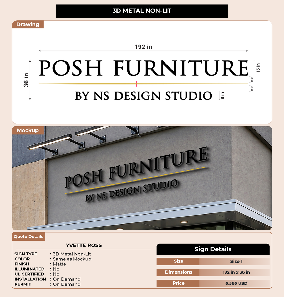 CUSTOM MOCKUP SIGN FOR Yvette Ross