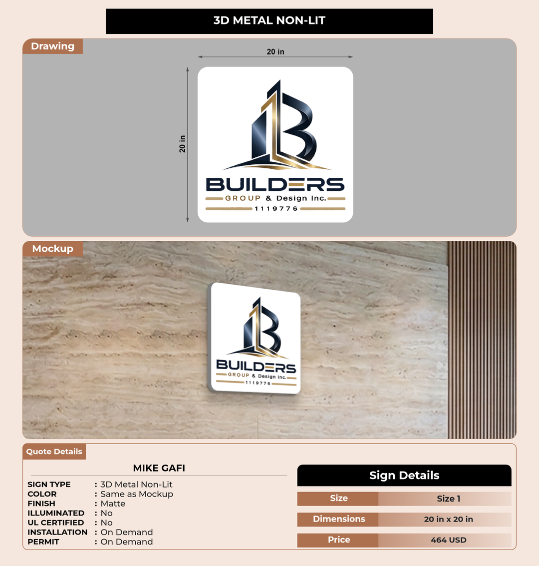 CUSTOM MOCKUP SIGN FOR Mike Gafi
