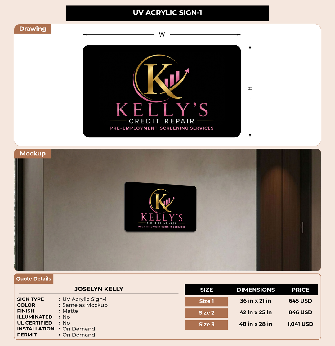CUSTOM MOCKUP SIGN FOR Joselyn Kelly