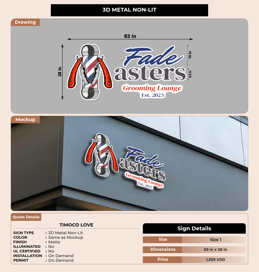 CUSTOM MOCKUP SIGN FOR Timoco Love