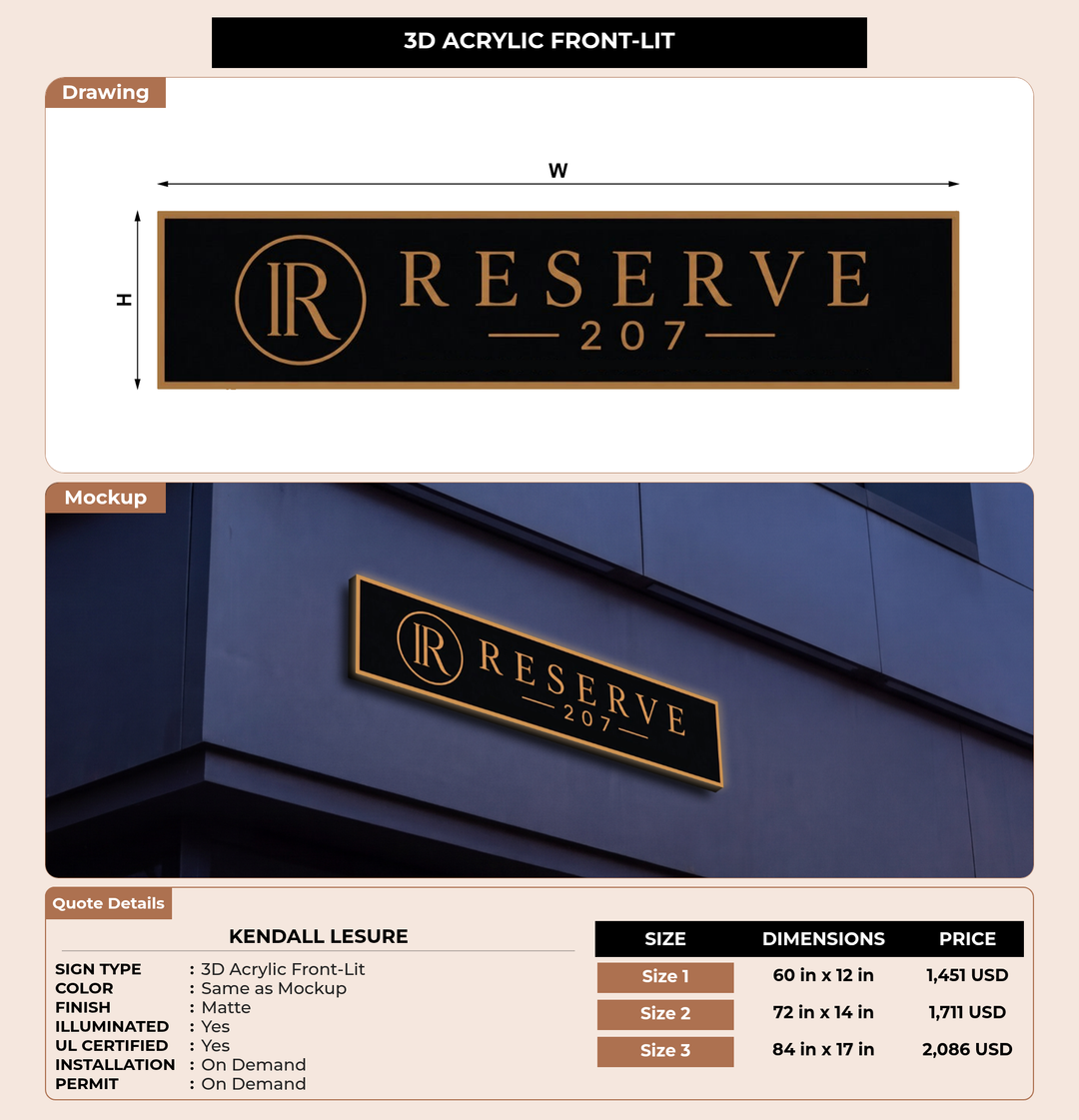 CUSTOM MOCKUP SIGN FOR Kendall LeSure