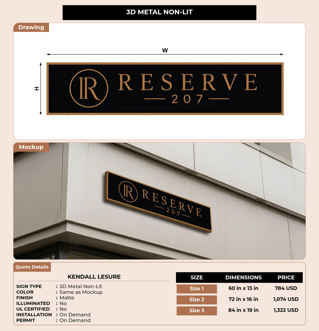 CUSTOM MOCKUP SIGN FOR Kendall LeSure