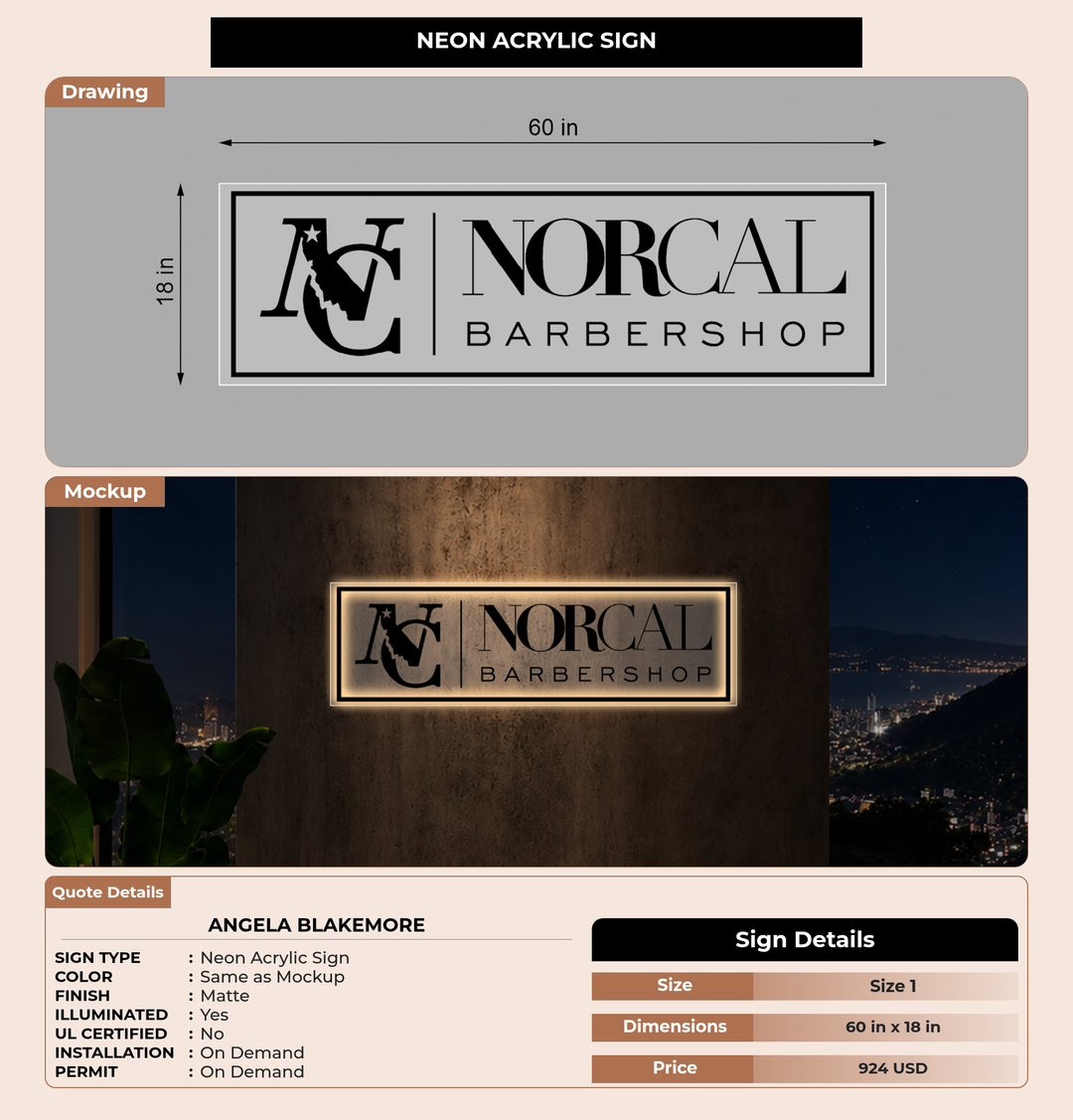 CUSTOM MOCKUP SIGN FOR Angela Blakemore