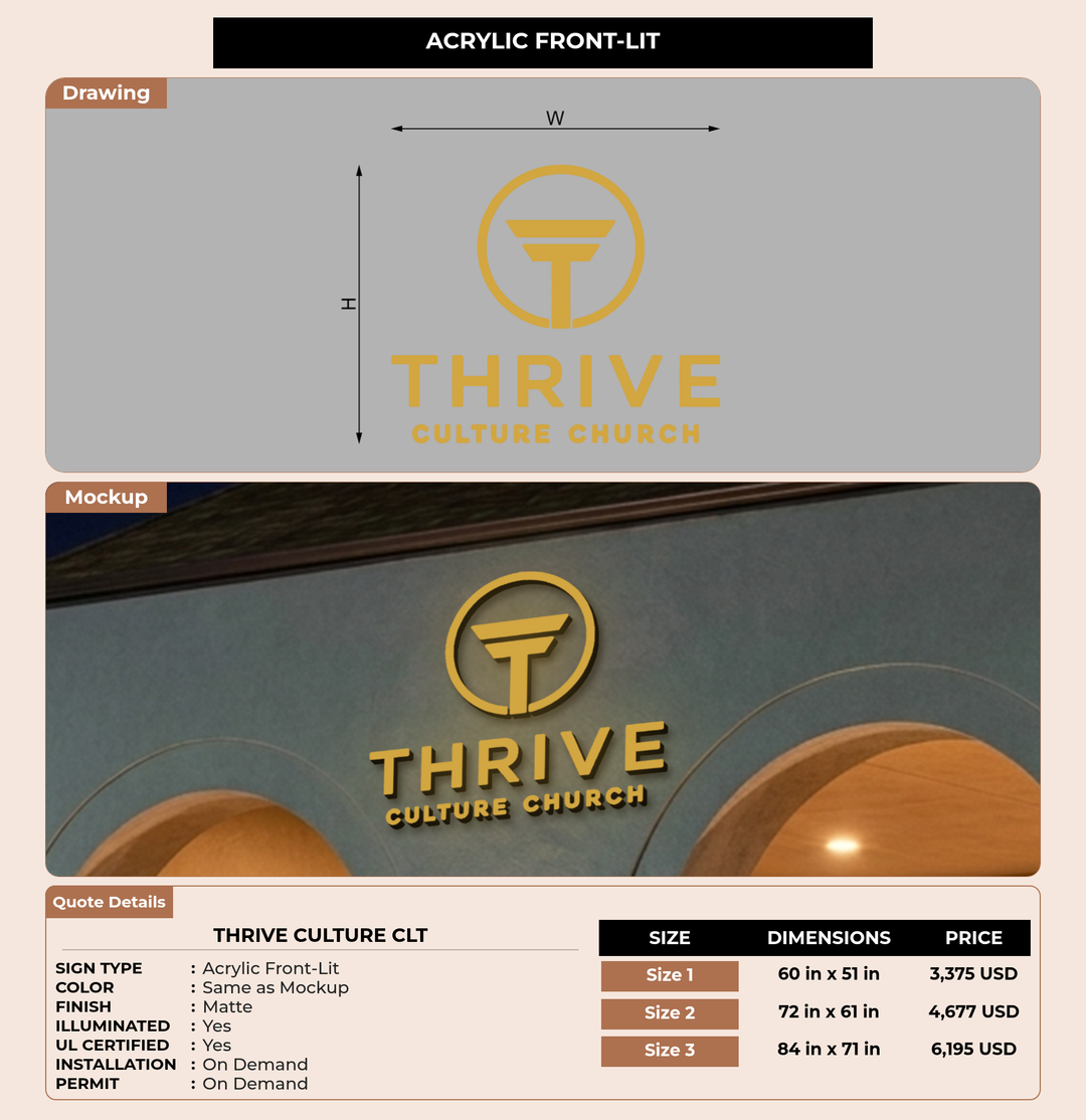 CUSTOM MOCKUP SIGN FOR Thrive Culture CLT