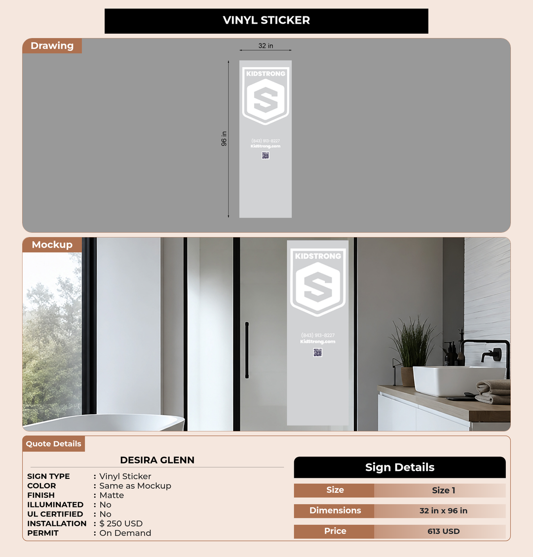 CUSTOM MOCKUP SIGN FOR Desira Glenn