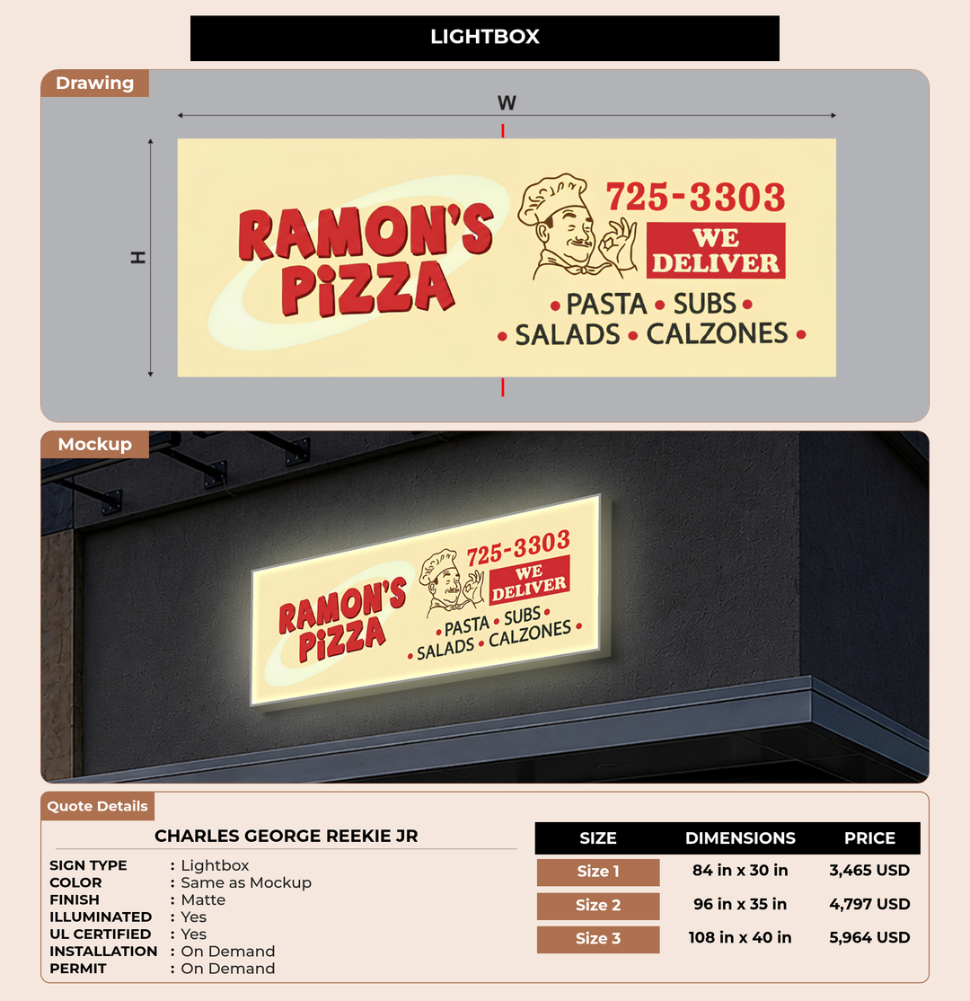 CUSTOM MOCKUP SIGN FOR Charles George Reekie Jr