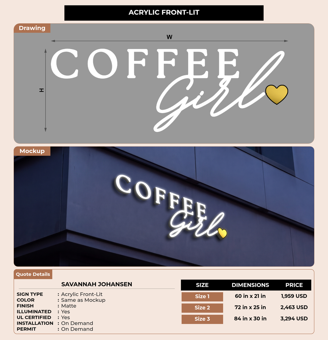 CUSTOM MOCKUP SIGN FOR Savannah johansen