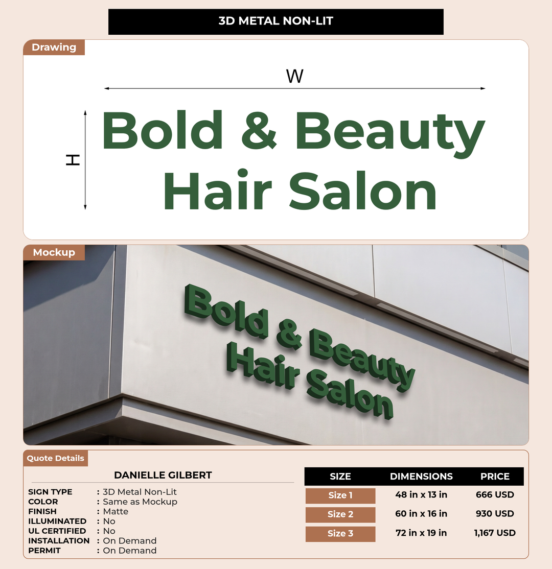 CUSTOM MOCKUP SIGN FOR Danielle Gilbert