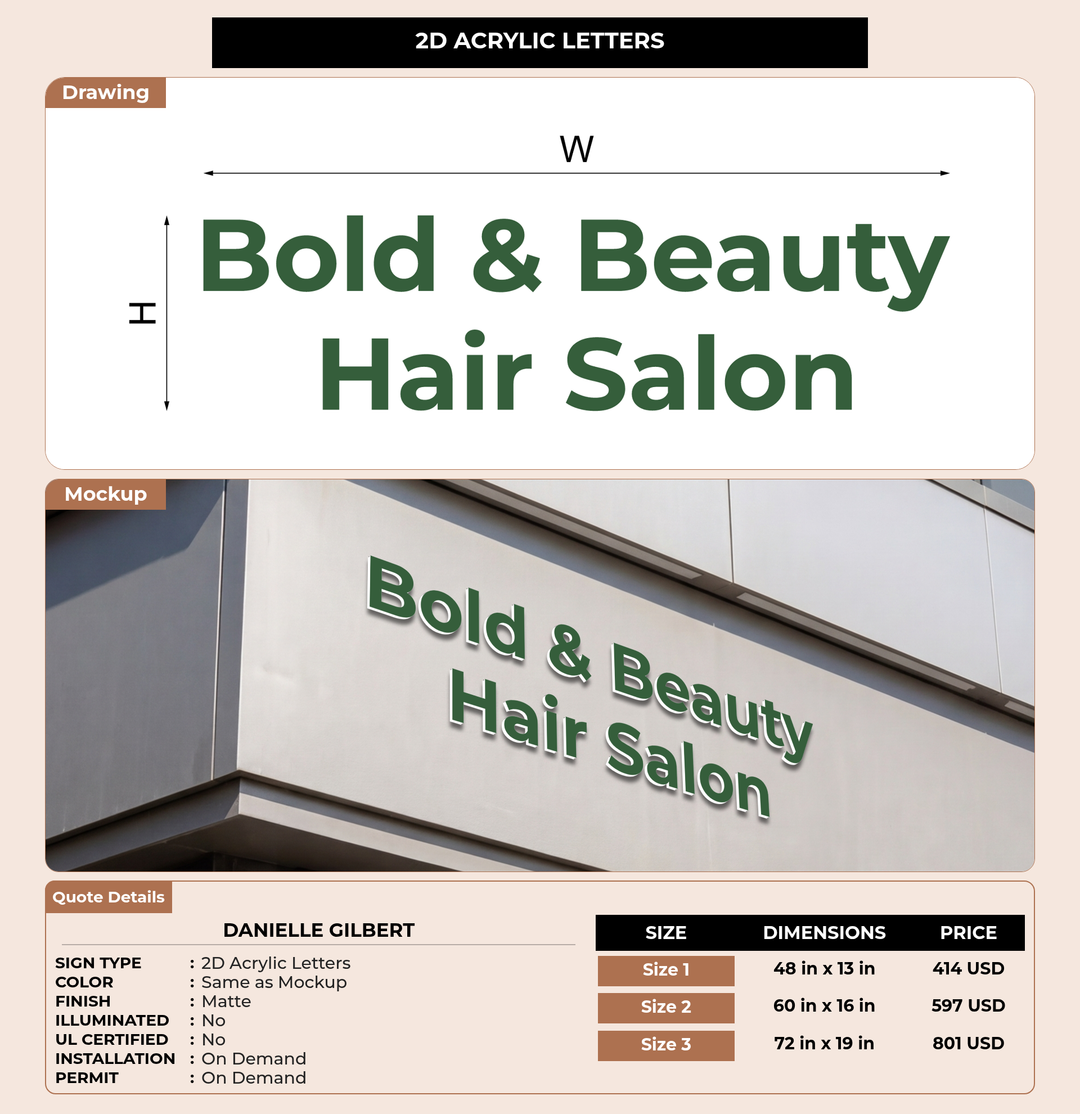 CUSTOM MOCKUP SIGN FOR Danielle Gilbert
