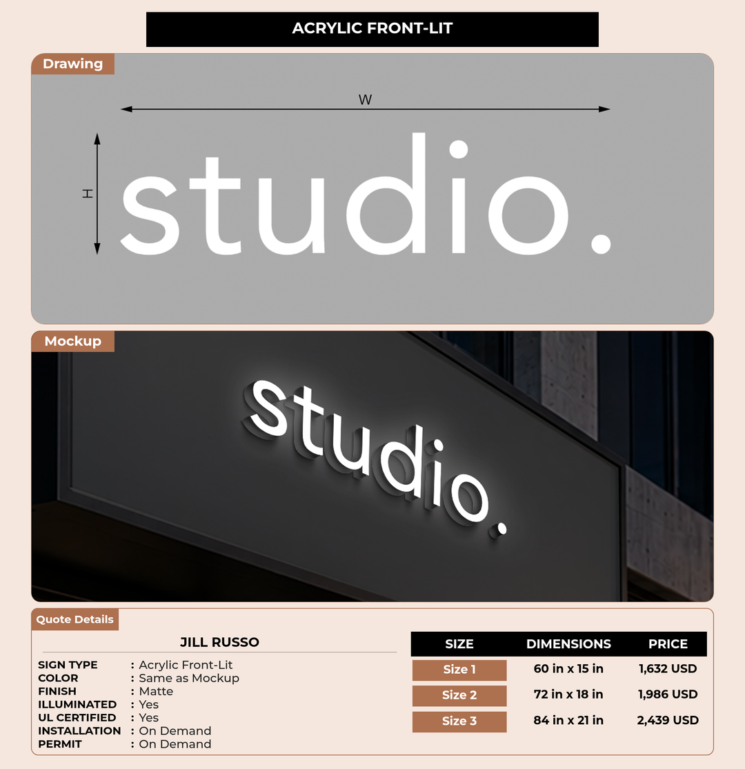 CUSTOM MOCKUP SIGN FOR Jill russo