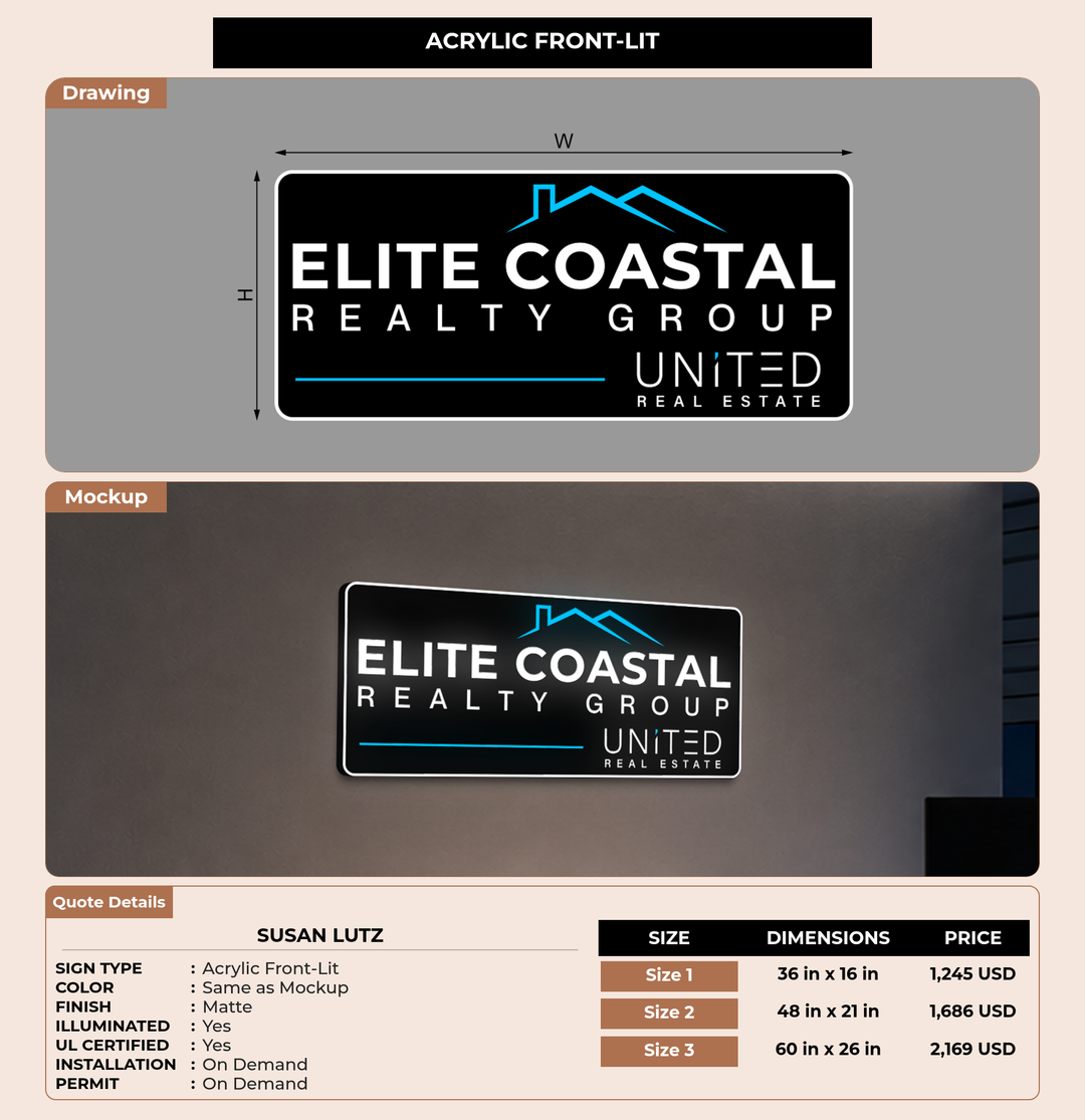CUSTOM MOCKUP SIGN FOR Susan Lutz