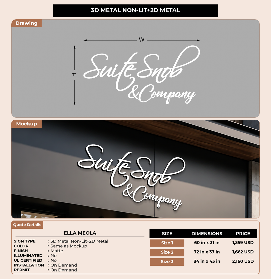 CUSTOM MOCKUP SIGN FOR Ella Meola