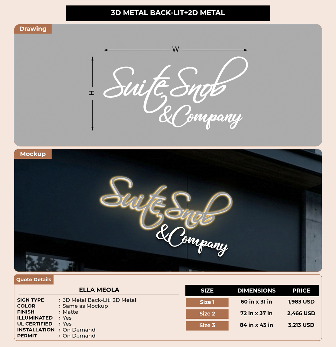 CUSTOM MOCKUP SIGN FOR Ella Meola
