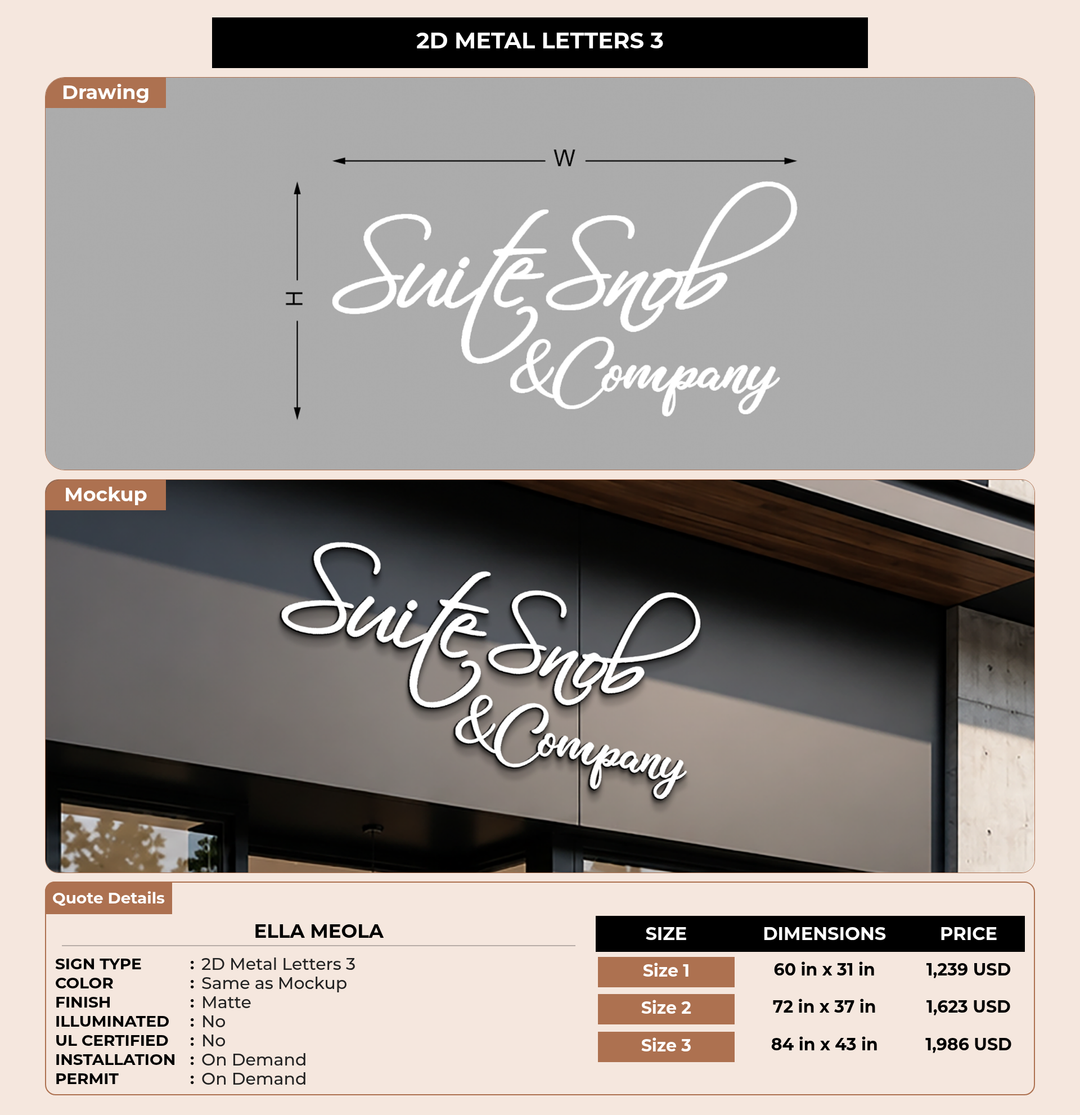 CUSTOM MOCKUP SIGN FOR Ella Meola