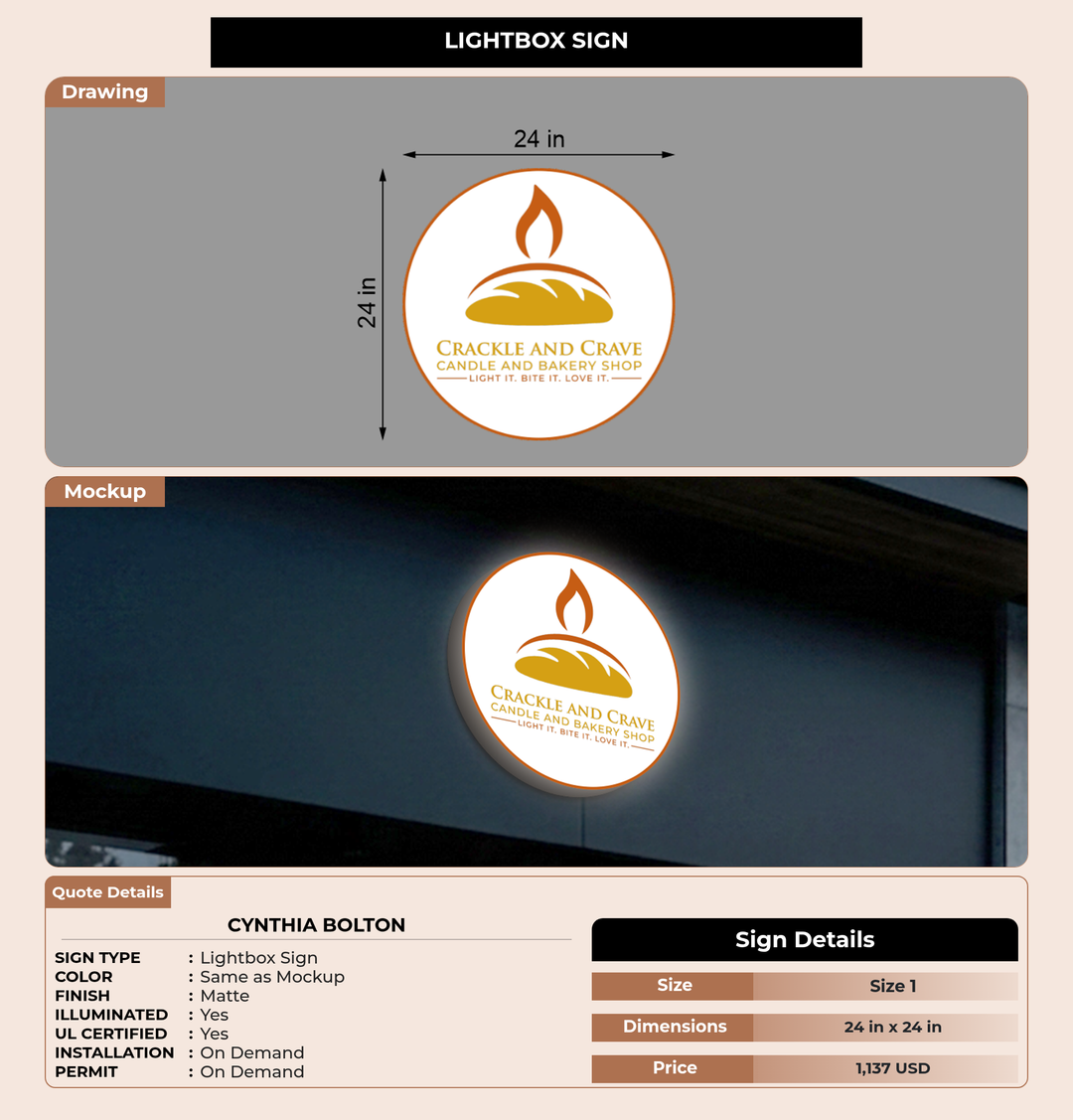 CUSTOM MOCKUP SIGN FOR Cynthia Bolton