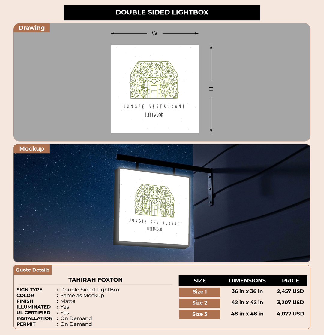 CUSTOM MOCKUP SIGN FOR Tahirah Foxton