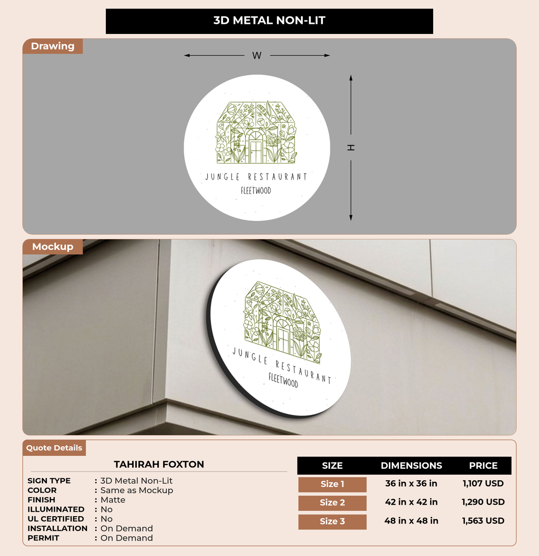 CUSTOM MOCKUP SIGN FOR Tahirah Foxton