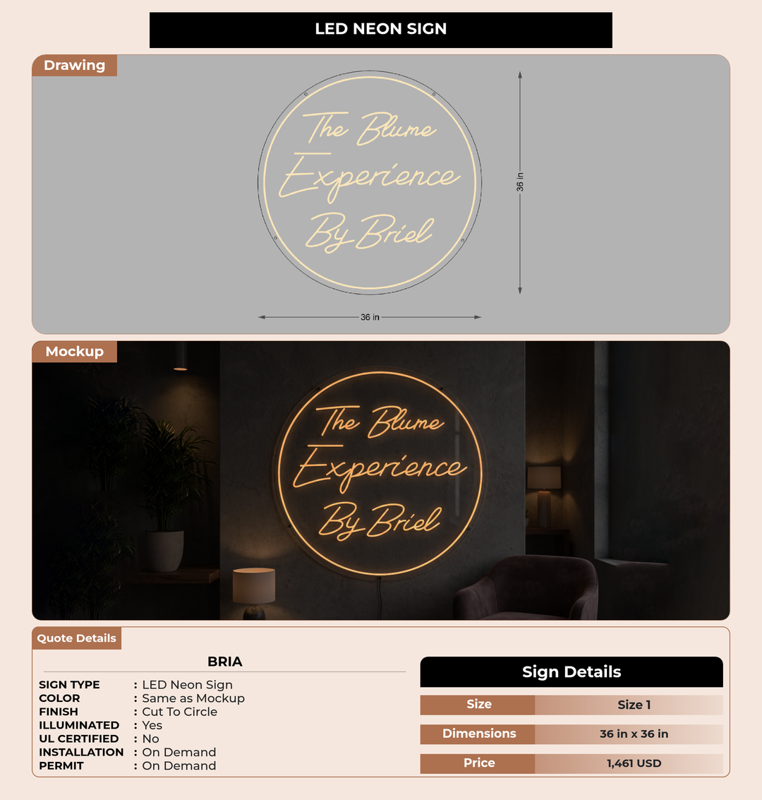 CUSTOM MOCKUP SIGN FOR Bria